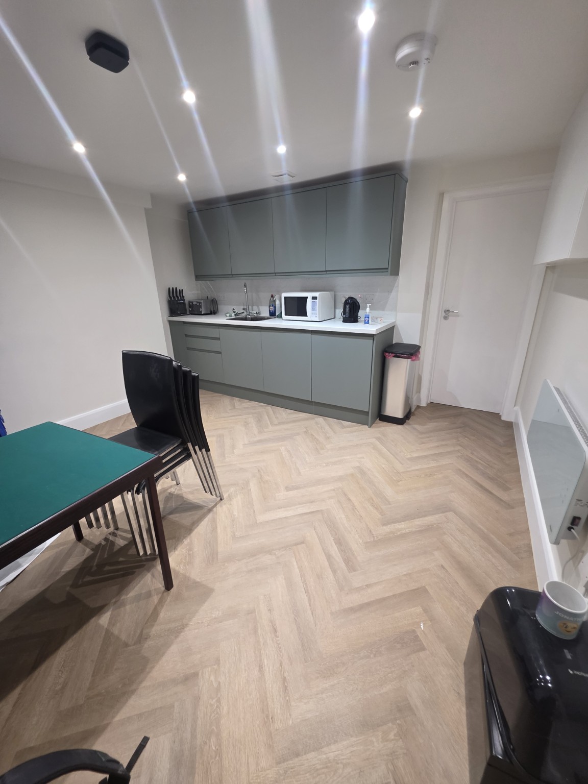 Compact Kitchen & Herringbone Flooring